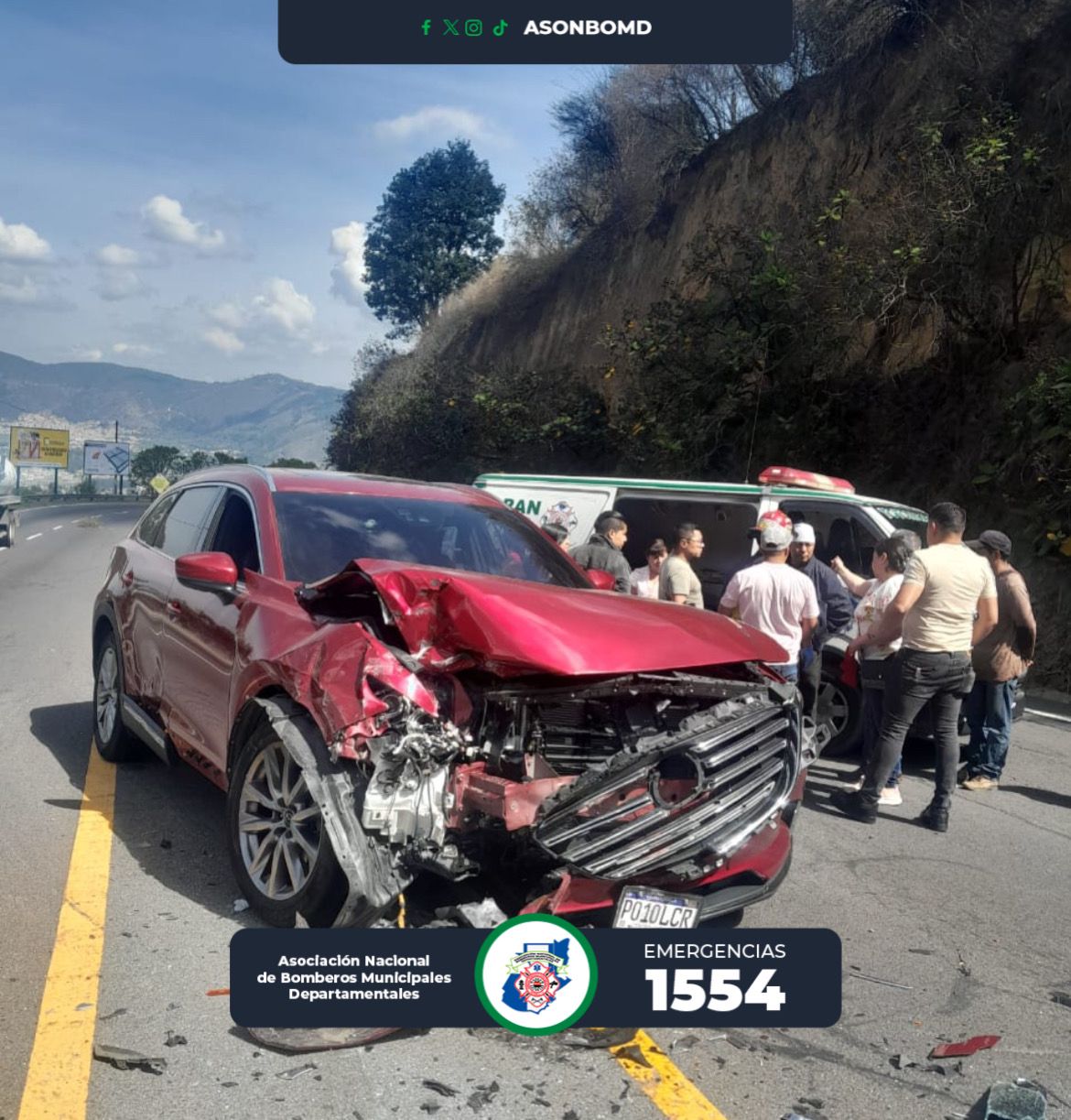Accidente de tránsito en el Km 185 de la Ruta Interamericana deja cuatro personas heridas
