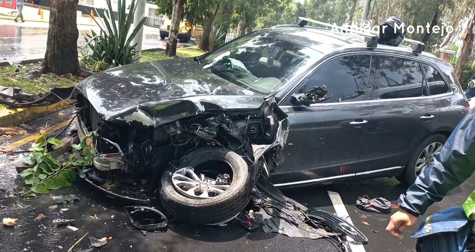 Accidente de tránsito en zona 16 deja una mujer herida