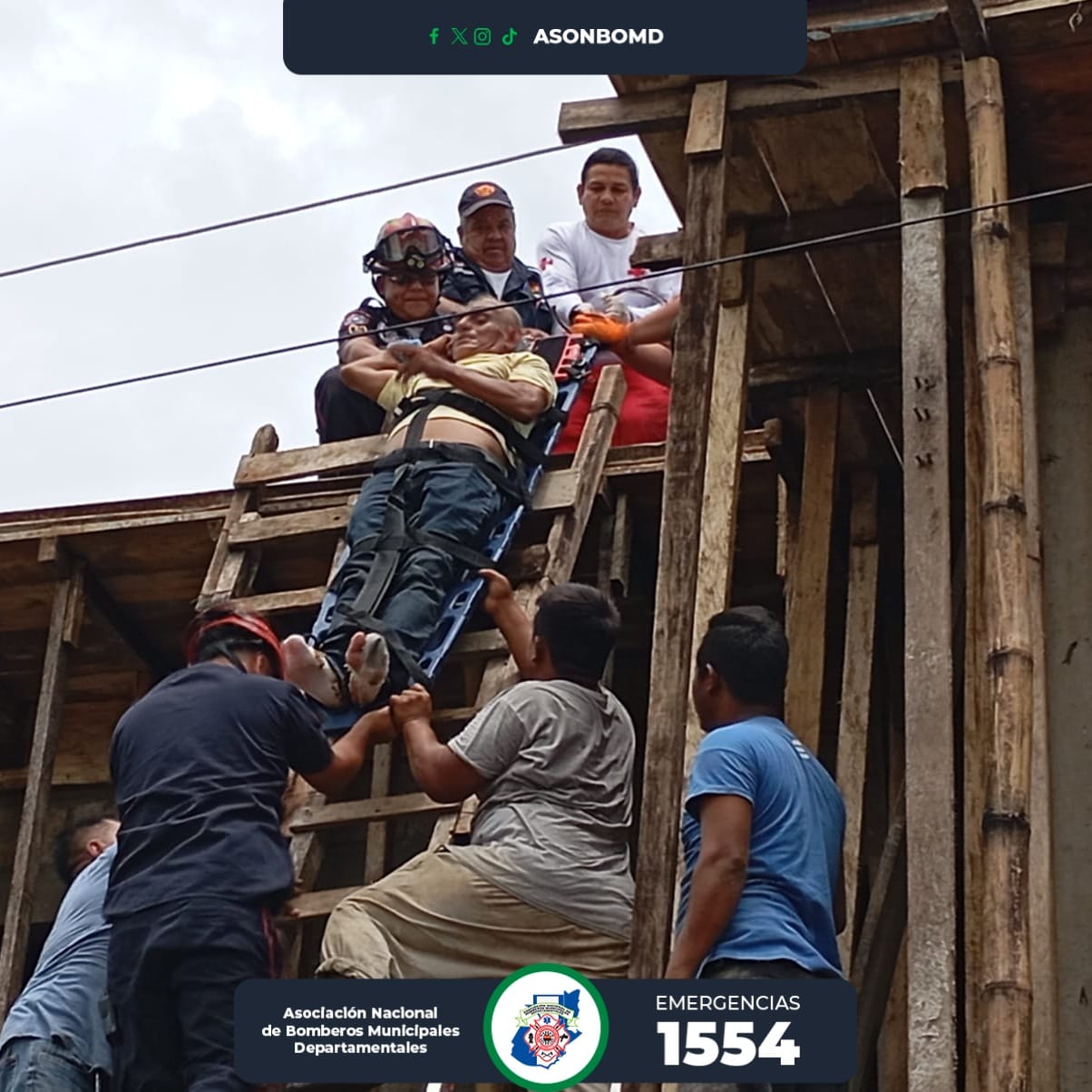 Albañil sufre descarga eléctrica mientras trabajaba en construcción en Coatepeque, Quetzaltenango