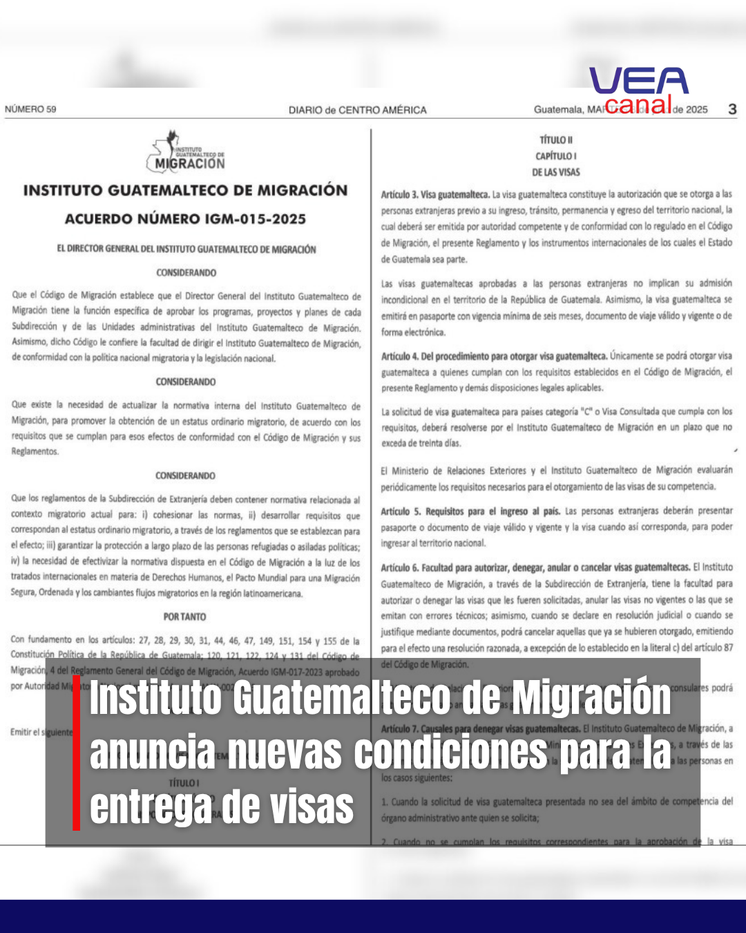 Instituto Guatemalteco de Migración anuncia nuevas condiciones para la entrega de visas