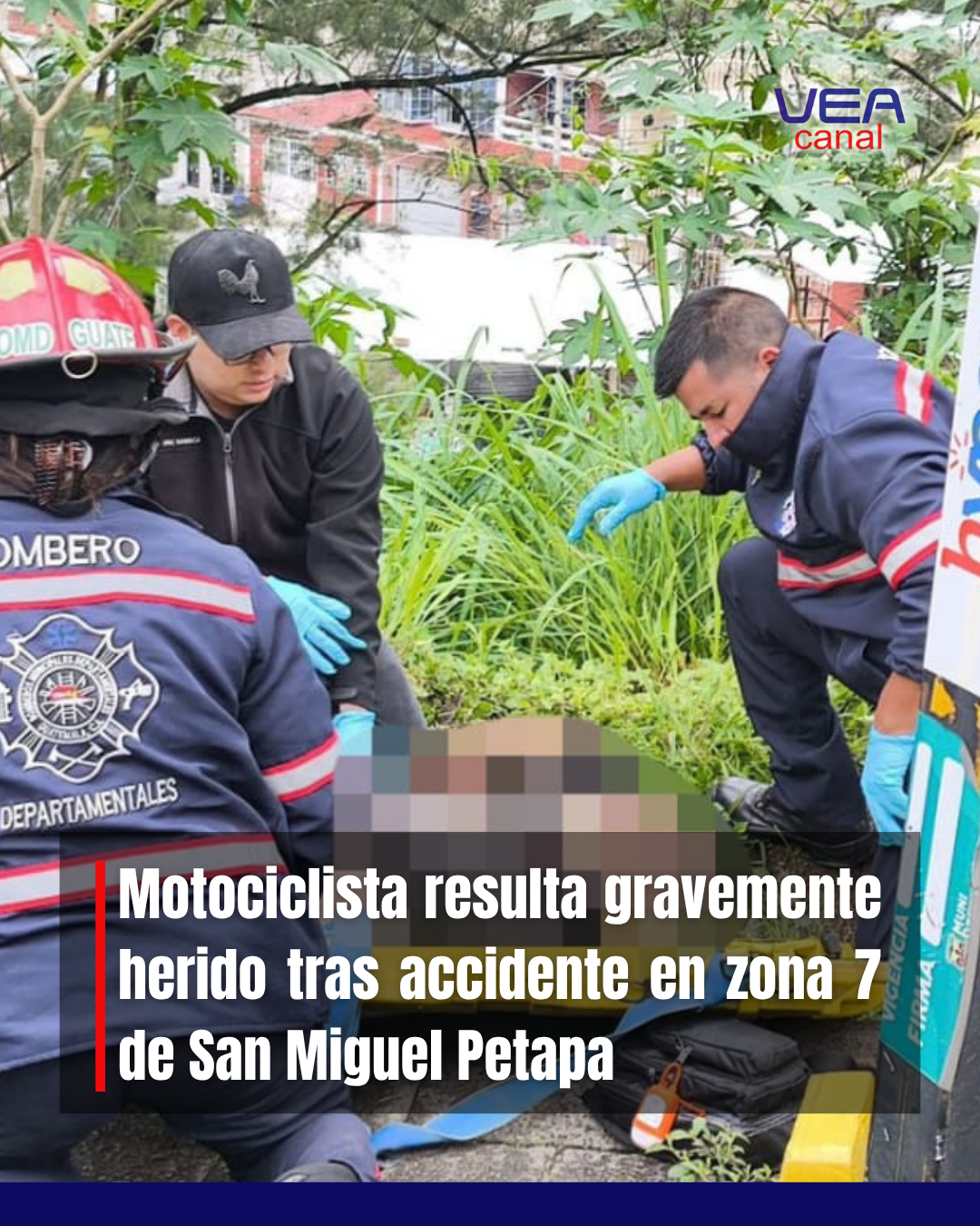 Motociclista resulta gravemente herido tras accidente en zona 7 de San Miguel Petapa