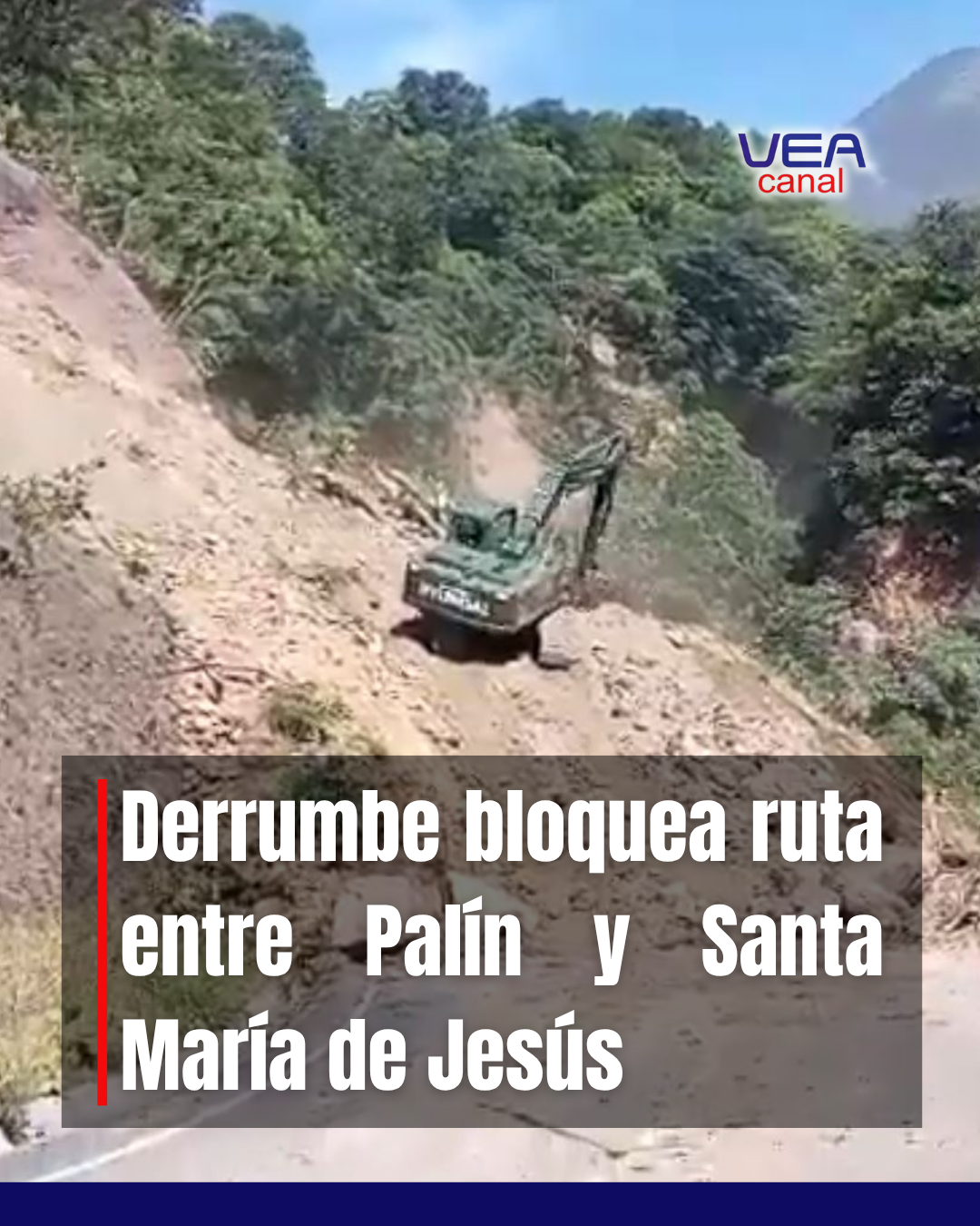 Derrumbe bloquea ruta entre Palín y Santa María de Jesús