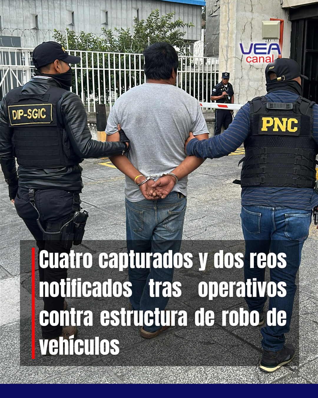 Cuatro capturados y dos reos notificados tras operativos contra estructura de robo de vehículos
