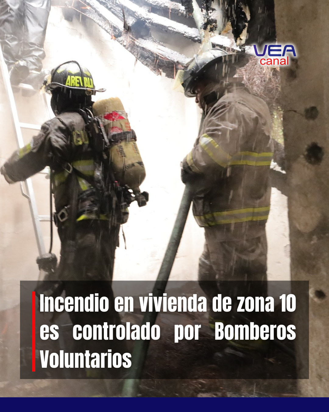 Incendio en vivienda de zona 10 es controlado por Bomberos Voluntarios