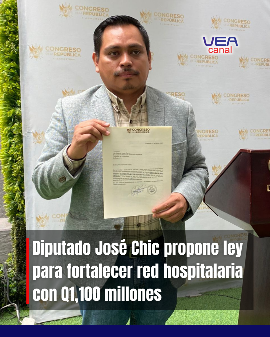 Diputado José Chic propone ley para fortalecer red hospitalaria con Q1,100 millones